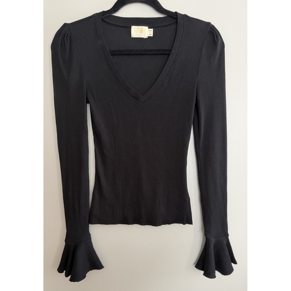 Nation Ltd‎ Sylvia Prim + Proper Tee Jet Black Women's Size XS